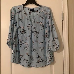 Kaari Blue Keyhole Blouse